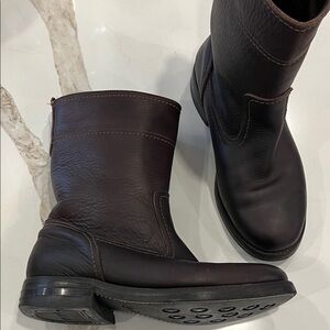 Men's Heavy Brown Leather Genegum  Boots with fleece lining